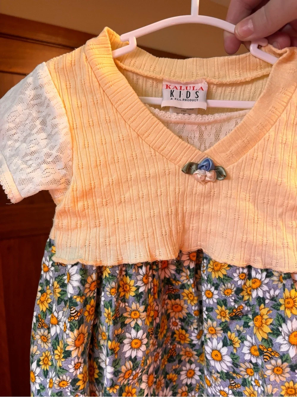 Vintage Kalula Kids Daisy Floral Dress | Cottagecore Toddler Dress | 2T USA Made